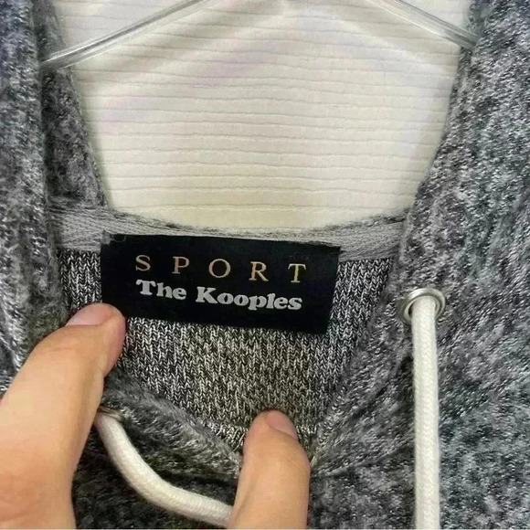 The Kooples Sport HOODIE WITH LEATHER LACING Sz 1 - Picture 3 of 9